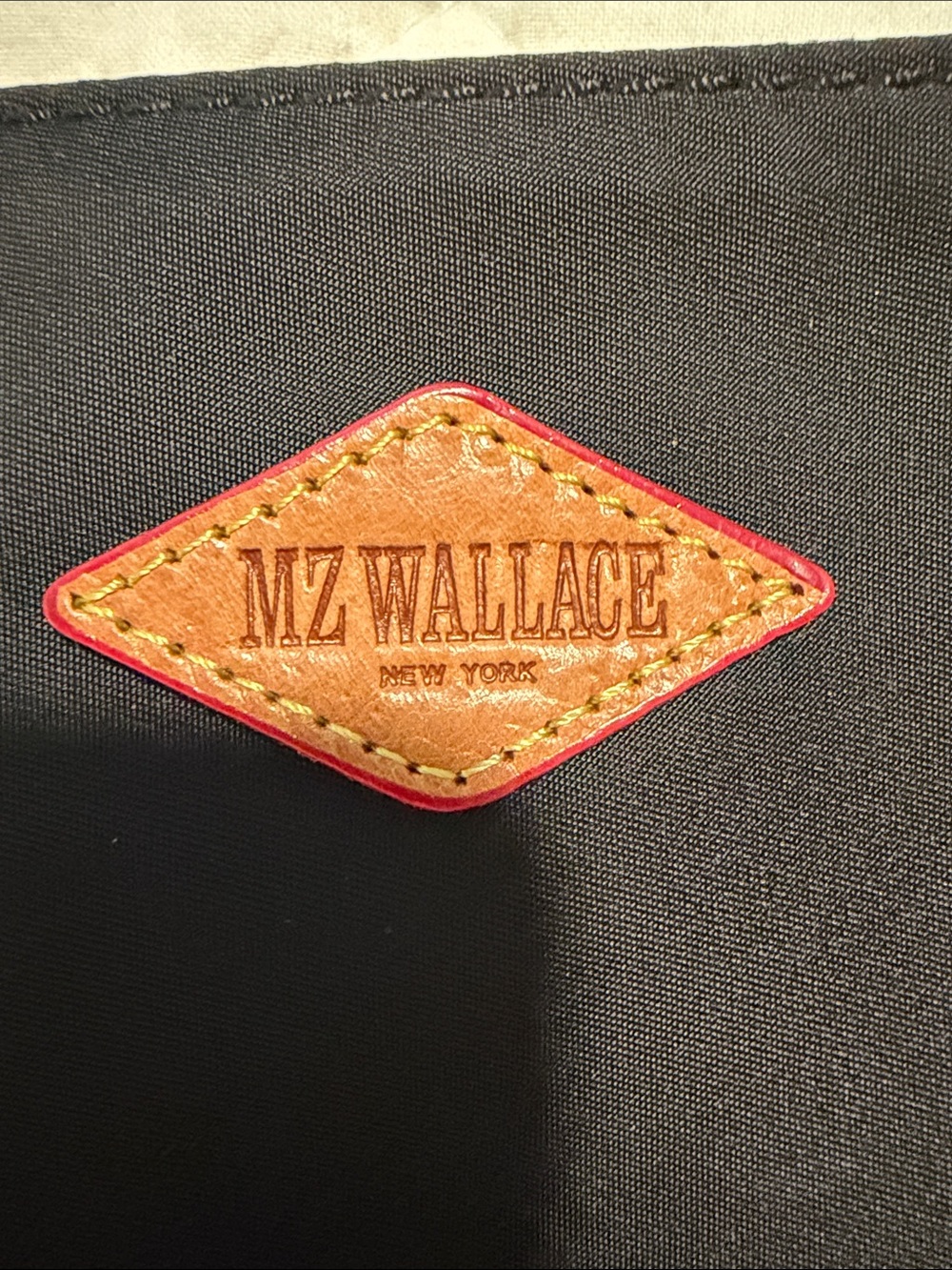 MZ Wallace Black Nylon Toiletry Pouch with Brown Leather Logo Patch - Picture 2 of 5